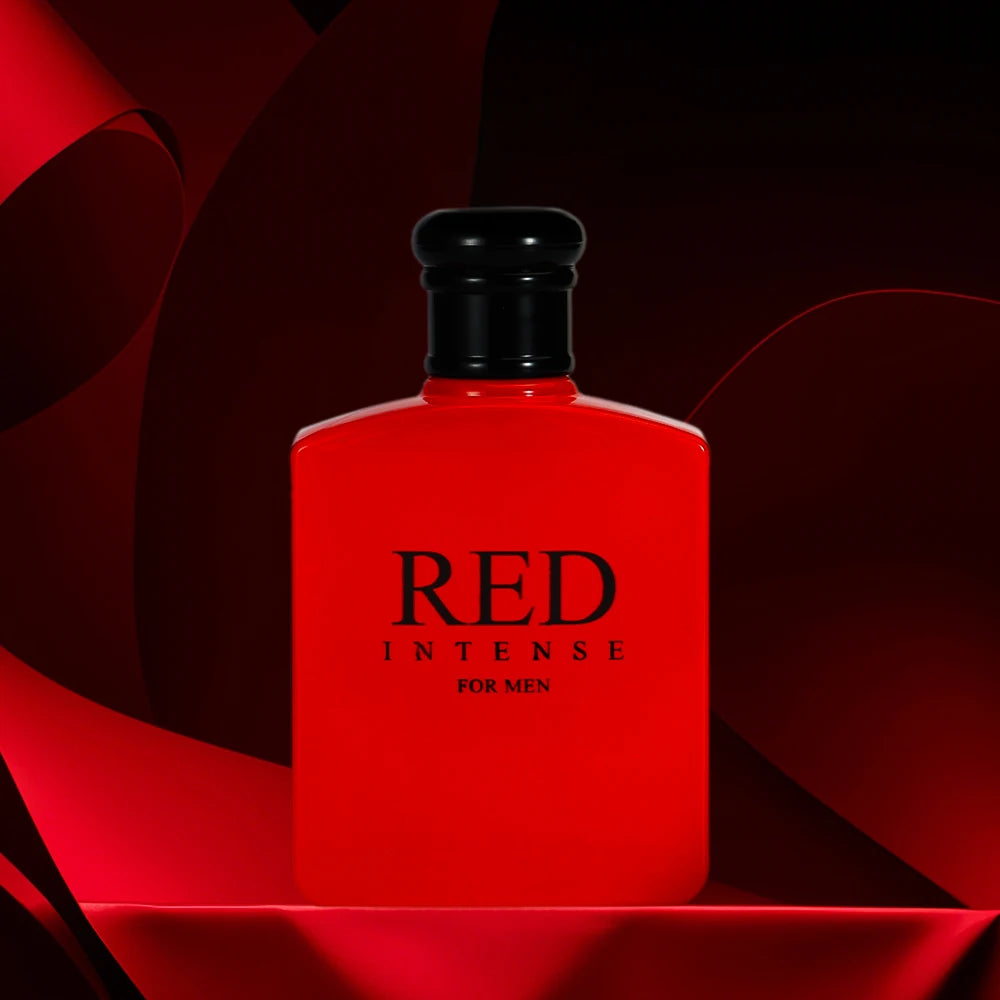 RED INTENSE Eau de Parfum Spray 2 Pcs 3.4 Ounce / 100 Ml  Multi-Layered Fragrance Aromatic Fragrance for Men Men's EDP Perfumes